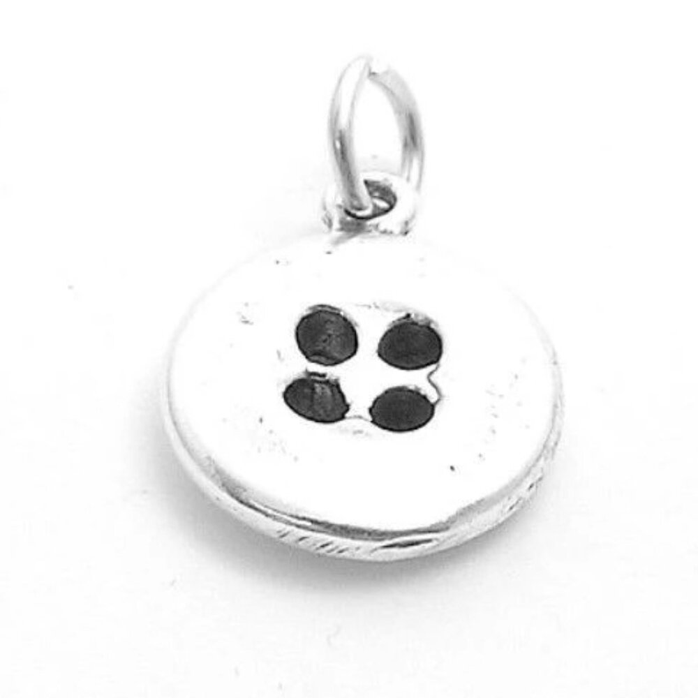 Adorable Sterling Silver Button Charm - image 1